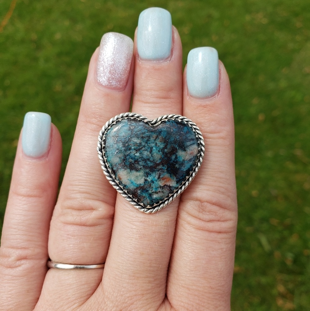 Jasper sterling silver ring size 9